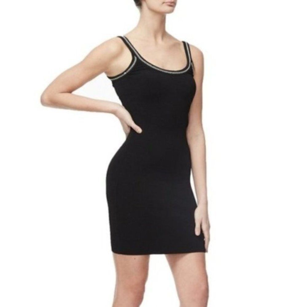 Good American Chain Detail Knit Tank Mini Dress